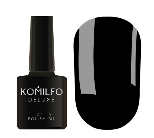 Gel polish Komilfo Deluxe Series No. D001 black enamel, 8 ml