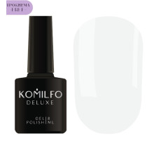 Gel polish Komilfo Deluxe Series No. D002 HEMA/TPO free, white porcelain enamel, 8 ml