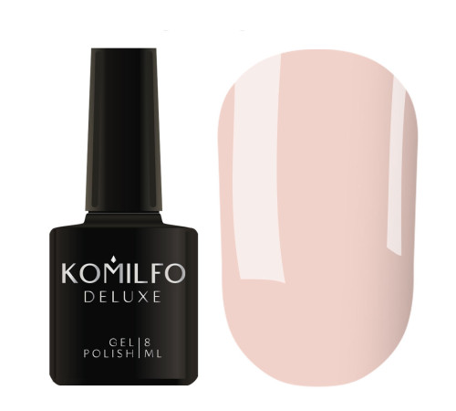 Гель-лак Komilfo Deluxe Series №D026 світлий кремово-бежево-рожевий емаль, 8 мл