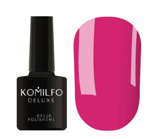Гель-лак Komilfo Deluxe Series №D052 насичений яскраво-рожевий емаль, 8 мл