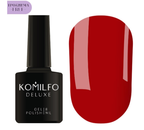 Гель-лак Komilfo Deluxe Series №D081 HEMA/TPO Free, рудо-червоний емаль, 8 мл