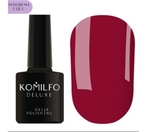 Гель-лак Komilfo Deluxe Series №D090 HEMA/TPO Free, ягідний темно-малиновий емаль, 8 мл