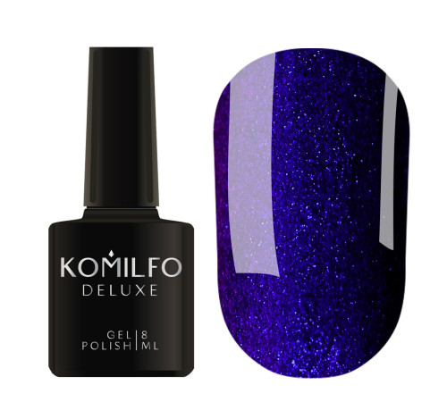 Гель-лак Komilfo Deluxe Series №D128 синій з шимером, 8 мл