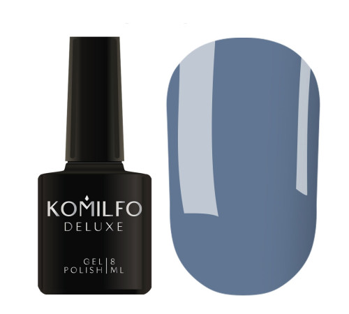 Гель-лак Komilfo Deluxe Series №D130 темний сіро-блакитний емаль, 8 мл
