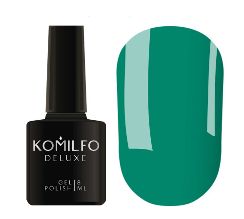 Гель-лак Komilfo Deluxe Series №D150 насичений бірюзово-зелений емаль, 8 мл