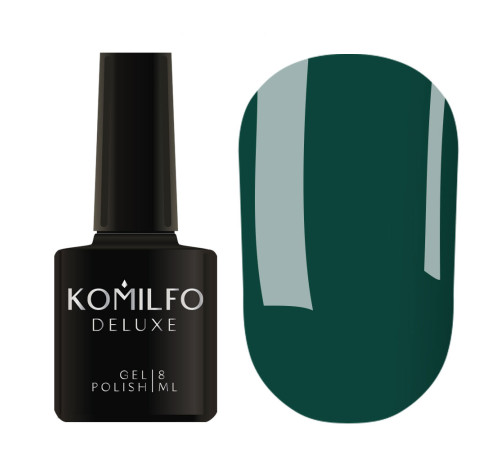Гель-лак Komilfo Deluxe Series №D154 темний бірюзово-зелений емаль, 8 мл