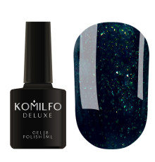 Гель-лак Komilfo Deluxe Series №D156 темно-нефритовий з шимером, 8 мл