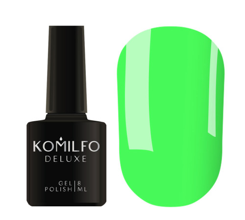 Гель-лак Komilfo Deluxe Series №D171 яскравий насичений салатовий неоновий, 8 мл