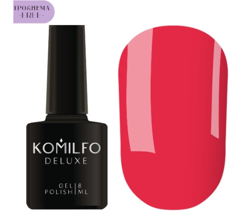 Гель-лак Komilfo Deluxe Series №D181 HEMA/TPO free, червоно-кораловий емаль, 8 мл