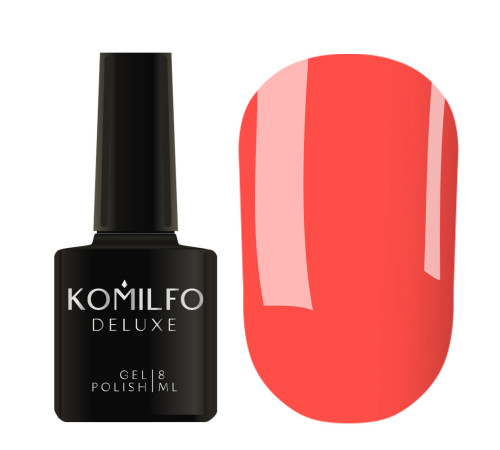 Гель-лак Komilfo Deluxe Series №D182 яскравий кораловий неоновий, 8 мл