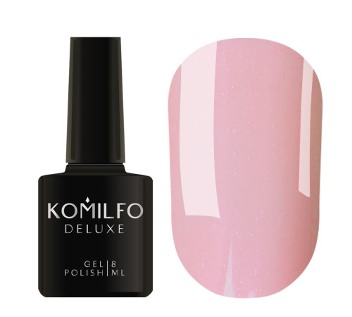 Гель-лак Komilfo Deluxe Series №D202 світлий ніжно-рожевий з шиммером для френчу, 8 мл