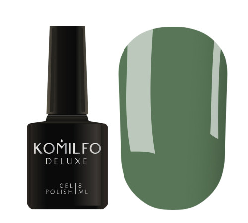 Гель-лак Komilfo Deluxe Series №D218 приглушений зеленувато-бірюзовий емаль, 8 мл