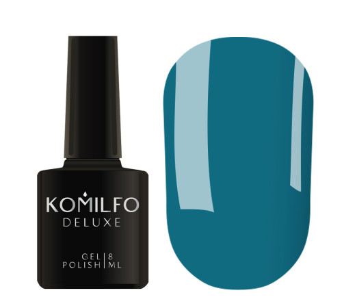 Гель-лак Komilfo Deluxe Series №D219 приглушений бірюзово-синій емаль, 8 мл