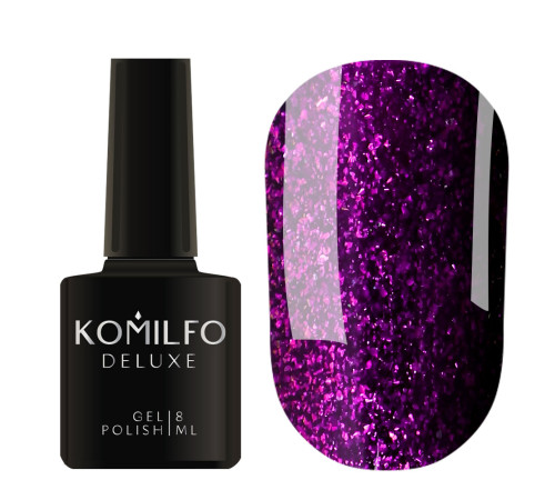Гель-лак Komilfo Deluxe Series №D225 синьо-фіолетовий з рожевим мікроблиском, 8 мл