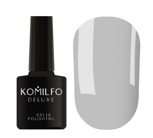 Гель-лак Komilfo Deluxe Series №D238 ніжно блакитно-сірий емаль, 8 мл