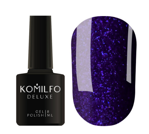 Гель-лак Komilfo Deluxe Series №D252 темно-синій мікроблиск, 8 мл