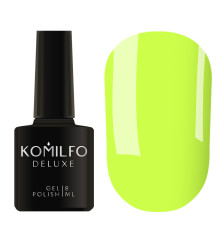 Гель-лак Komilfo Deluxe Series №D263 насичений кислотно-жовтий емаль, 8 мл