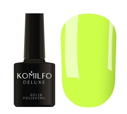 Гель-лак Komilfo Deluxe Series №D263 насичений кислотно-жовтий емаль, 8 мл