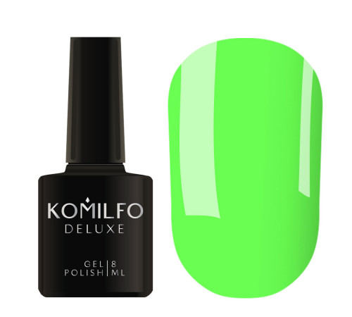 Гель-лак Komilfo Deluxe Series №D267 темно-зелений неоновий емаль, 8 мл