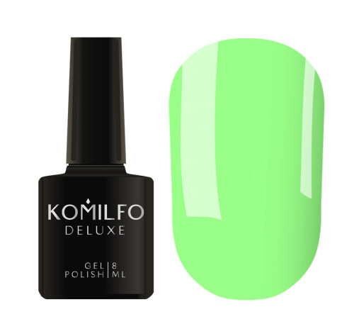 Гель-лак Komilfo Deluxe Series №D268 салатовий неоновий емаль, 8 мл
