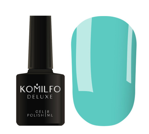 Гель-лак Komilfo Deluxe Series №D270 бірюзово-блакитний емаль, 8 мл