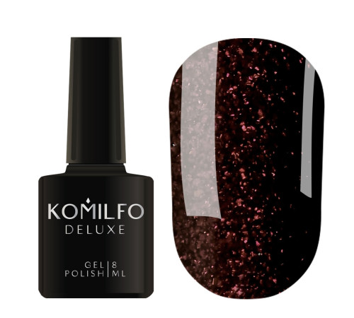 Гель-лак Komilfo Deluxe Series №D299 коричневий з мікроблиском, 8 мл