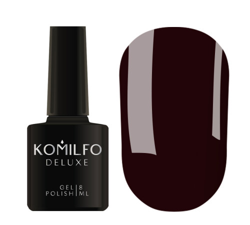 Гель-лак Komilfo Deluxe Series №D300 чорно-бордовий емаль, 8 мл