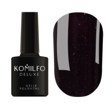 Gel polish Komilfo Deluxe Series No. D301 black-burgundy with microglitter, 8 ml