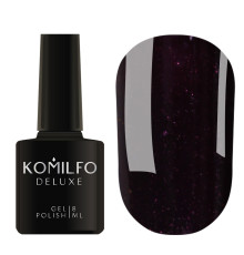 Гель-лак Komilfo Deluxe Series №D301 чорно-бордовий з мікроблиском, 8 мл