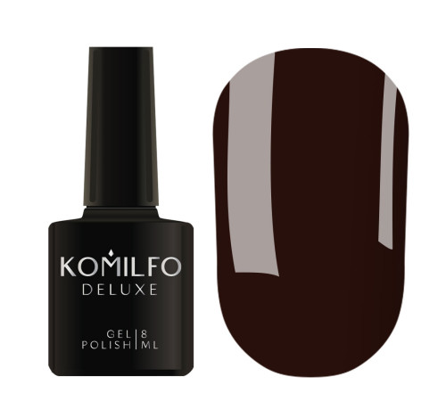 Гель-лак Komilfo Deluxe Series №D302 коричнево-баклажановий емаль, 8 мл