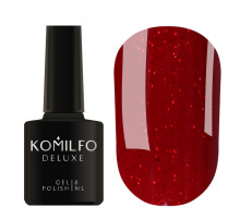 Gel polish Komilfo Deluxe Series No. D305 red with sparkles, 8 ml