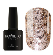 Гель-лак Komilfo DeLuxe Series №G001 золотистий великі блискітки, 8 мл