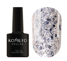Гель-лак Komilfo DeLuxe Series №G002 сріблястий великі блискітки, 8 мл