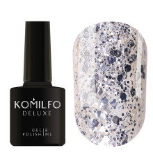Гель-лак Komilfo DeLuxe Series №G002 сріблястий великі блискітки, 8 мл
