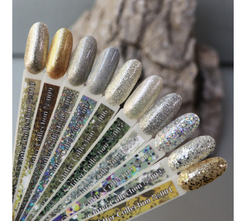 Gel polish Komilfo DeLuxe Series #G005 saturated light golden glitter with pink iridescence, 8 ml