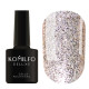 Gel polish Komilfo DeLuxe Series #G005 saturated light golden glitter with pink iridescence, 8 ml