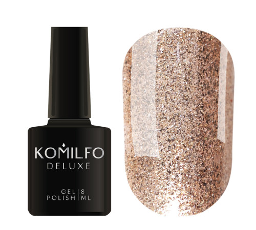Gel-lacquer Komilfo DeLuxe Series No. G009 bright gold saturated micro-glitter, 8 ml