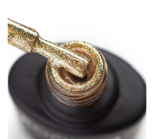 Gel-lacquer Komilfo DeLuxe Series No. G009 bright gold saturated micro-glitter, 8 ml