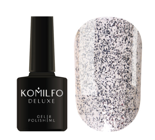 Гель-лак Komilfo DeLuxe Series №G011 біле золото з блискітками, 8 мл