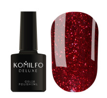 Гель-лак Komilfo DeLuxe Series №G015 темно-червоний мікроблиск, 8 мл