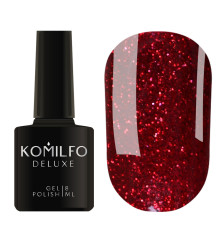 Гель-лак Komilfo DeLuxe Series №G015 темно-красный микроблеск, 8 мл