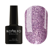 Гель-лак Komilfo DeLuxe Series №G017 рожево-бузковий з блискітками, 8 мл