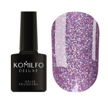 Gel polish Komilfo DeLuxe Series No. G018 lilac holographic microglitter, 8 ml