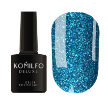 Гель-лак Komilfo DeLuxe Series №G020 бірюзовий мікроблиск, 8 мл