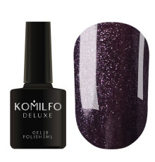Гель-лак Komilfo DeLuxe Series №G022 темно-фіолетовий з мікроблеском, 8 мл