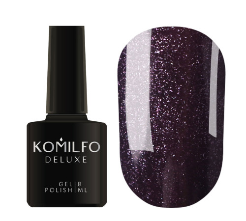 Гель-лак Komilfo DeLuxe Series №G022 темно-фіолетовий з мікроблеском, 8 мл