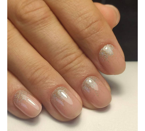 Gel polish Komilfo DeLuxe Series #G025 beige with holographic glitter, 8 ml