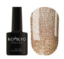 Гель-лак Komilfo DeLuxe Series №G025 бежевий з голографічними блискітками, 8 мл