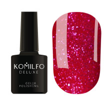Gel polish Komilfo DeLuxe Series #G026 deep pink with light pink sparkles, 8 ml