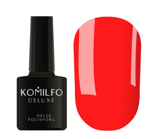 Гель-лак Komilfo DeLuxe Series №N004 яскраво-помаранчевий неоновий, 8 мл